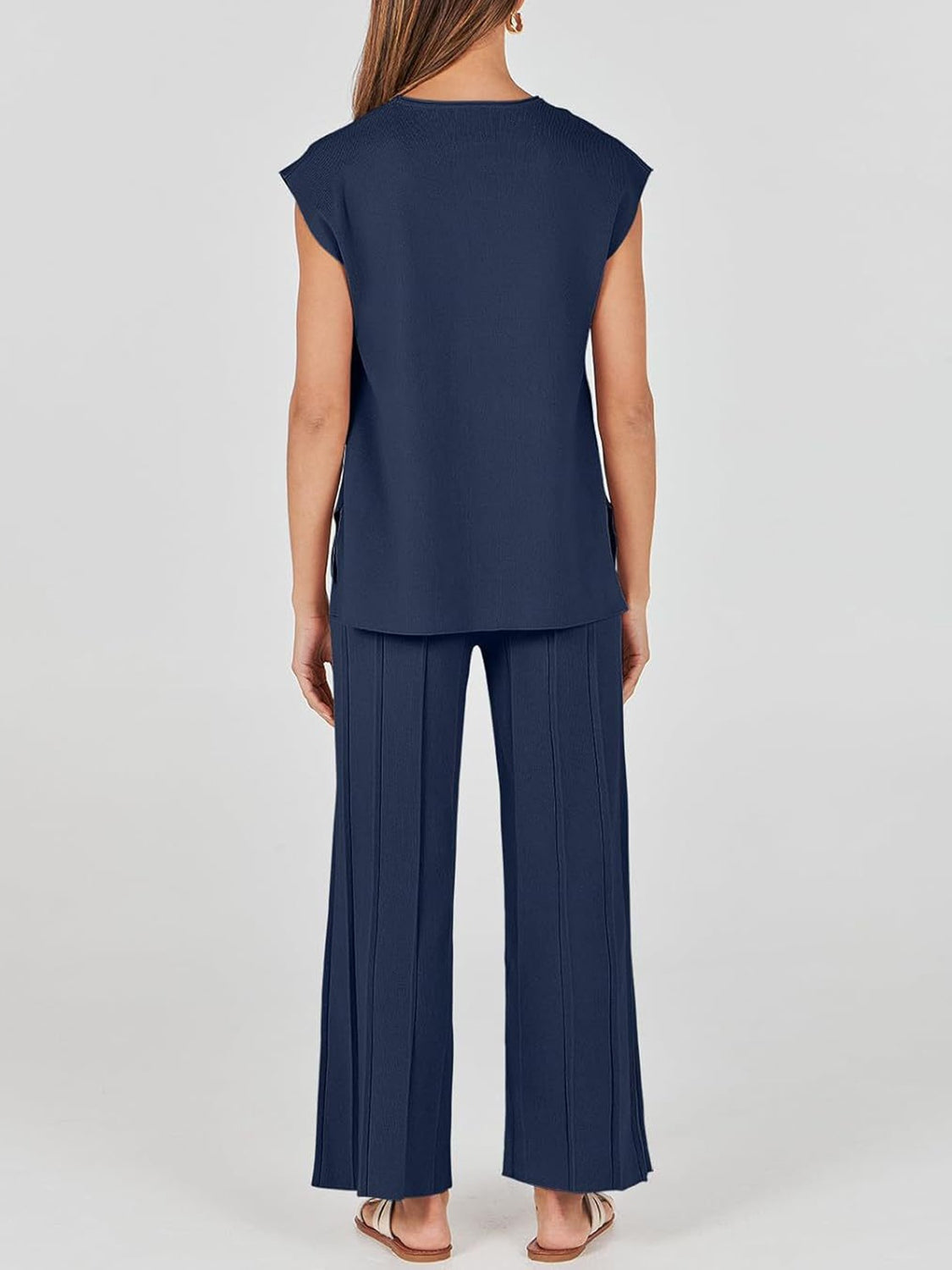 Round Neck Cap Sleeve Top