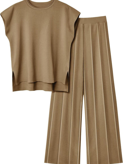 Round Neck Cap Sleeve Top