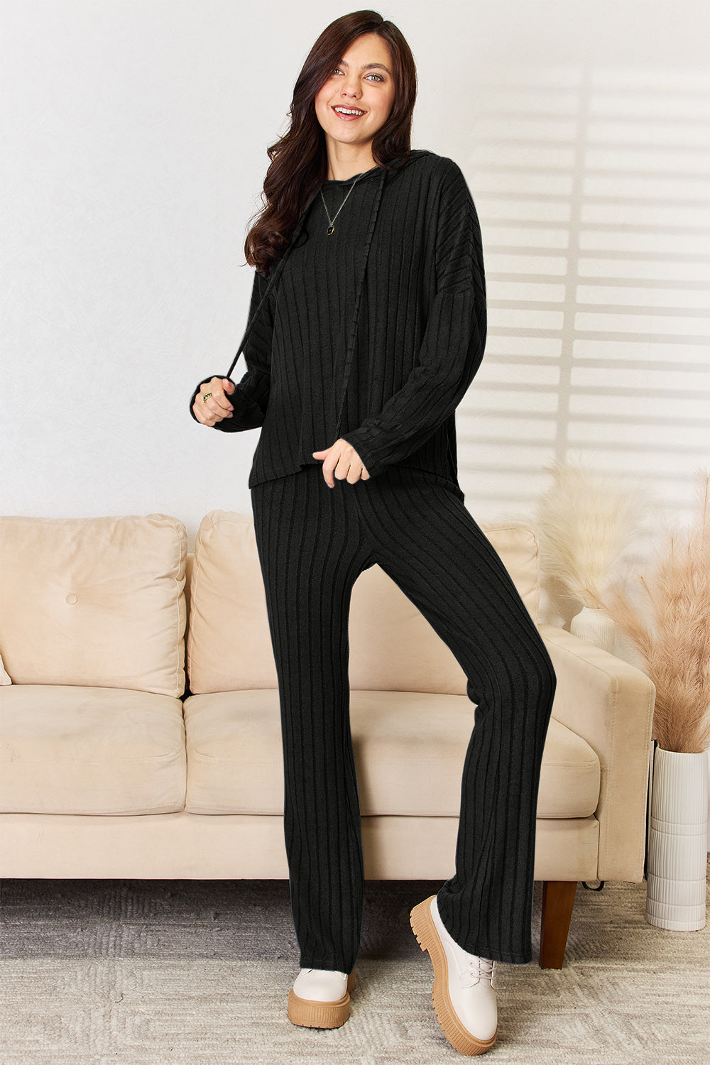 Basic Bae Full Size Ribbed Drawstring