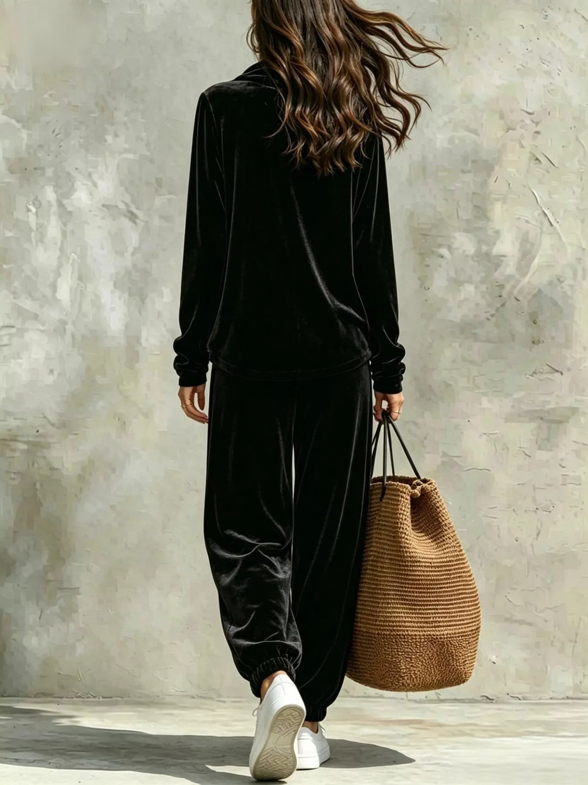 Velvet Cowl Neck Top & Pants Set