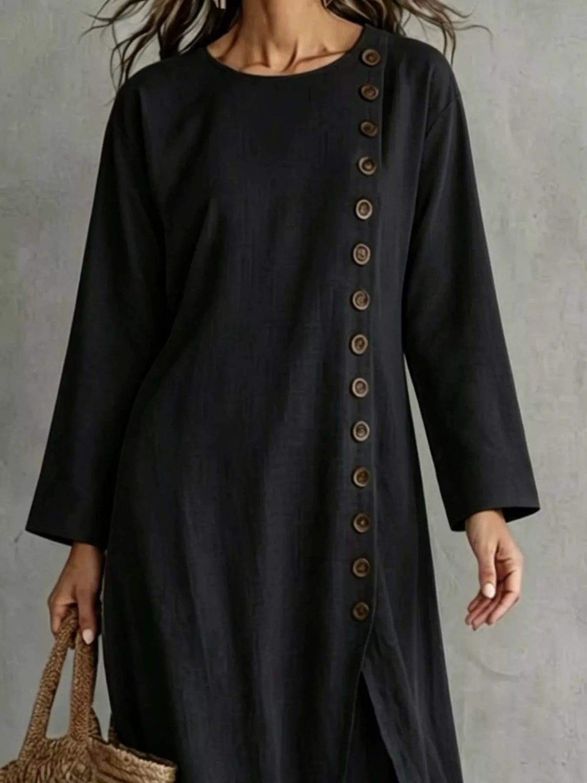 Side-Button Longline Top & Pants Set