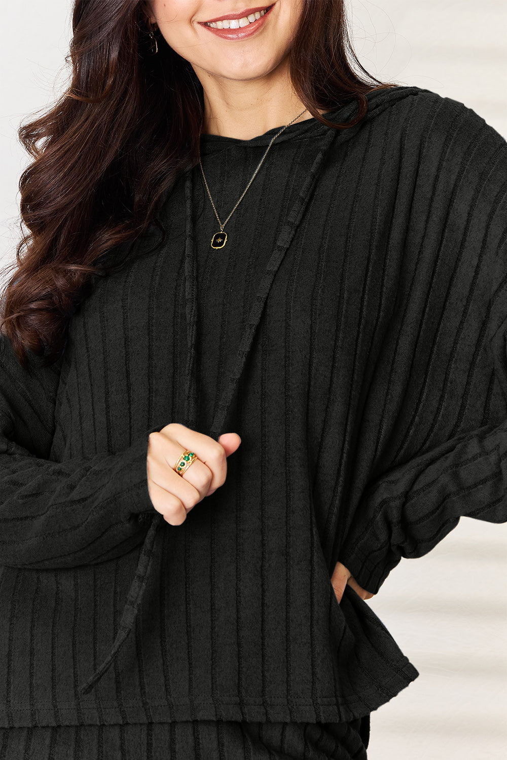 Basic Bae Full Size Ribbed Drawstring