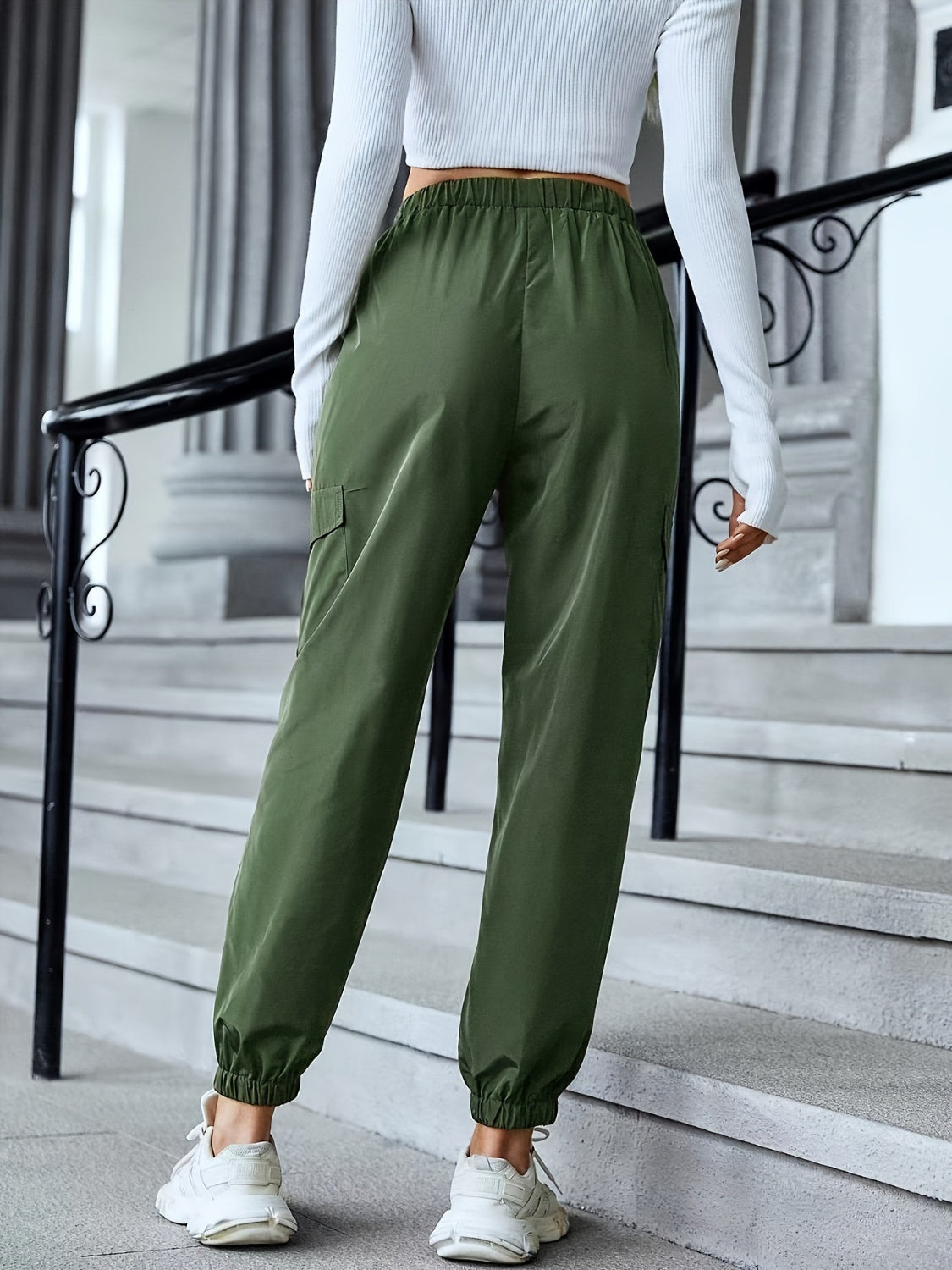 Full Size Elastic Waist Pants