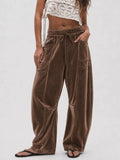 Velvet Wide-Leg Pants