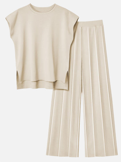 Round Neck Cap Sleeve Top