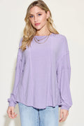Ribbed Long Sleeve Crew Neck Tee