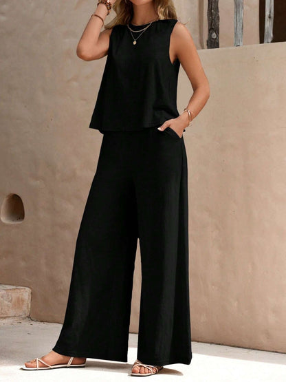 Round Neck Sleeveless Top