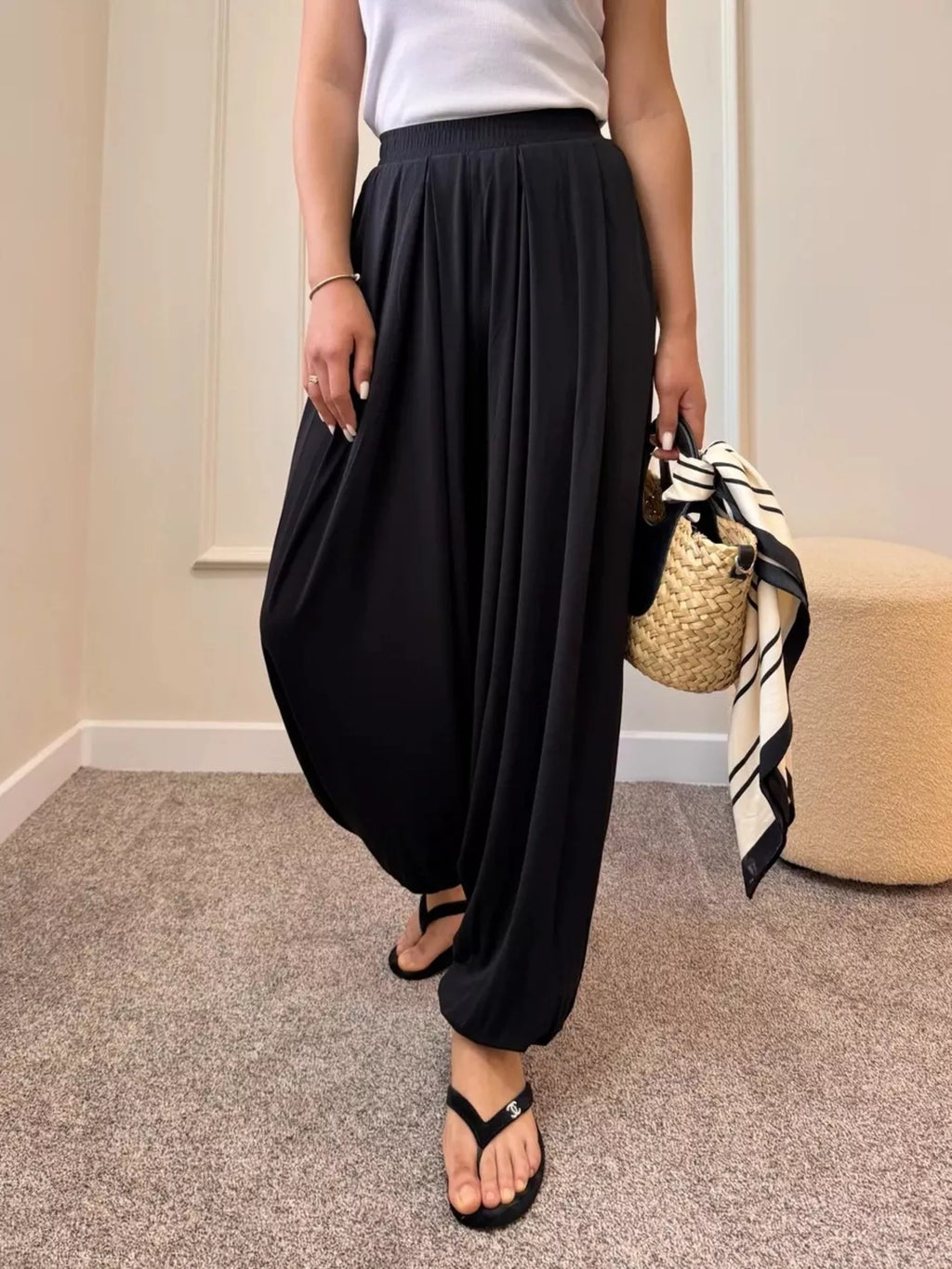 High-Waisted Wide-Leg Trousers
