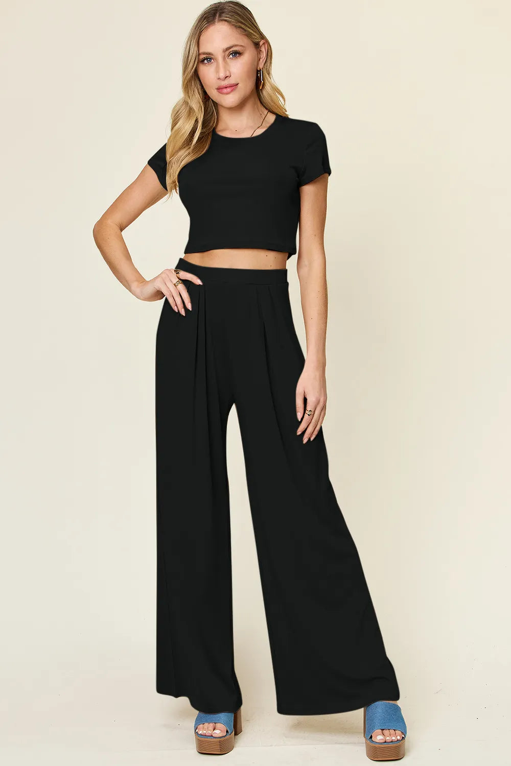 Round Neck Top & Pants Set