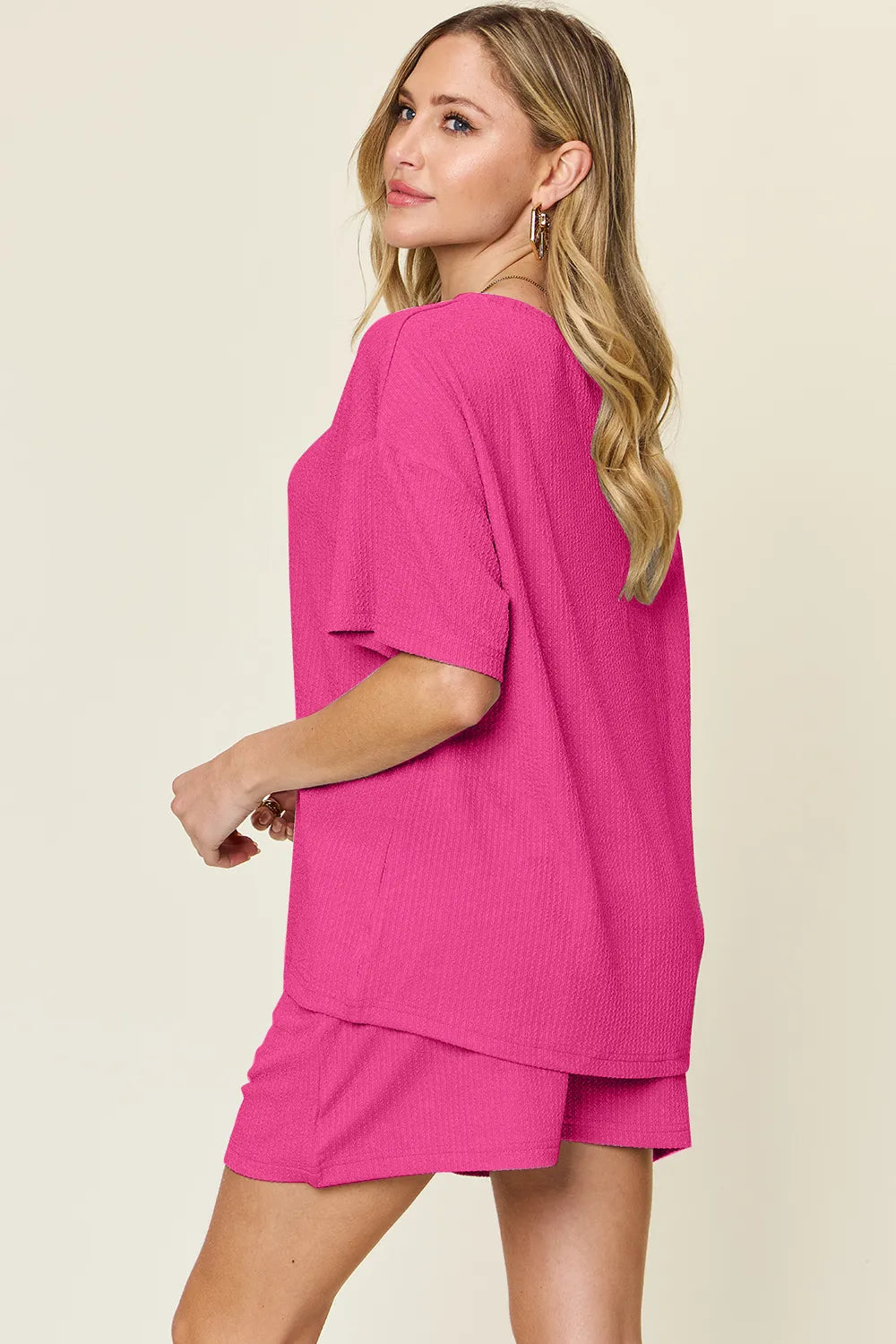 Solid Round Neck Two-Piece Set