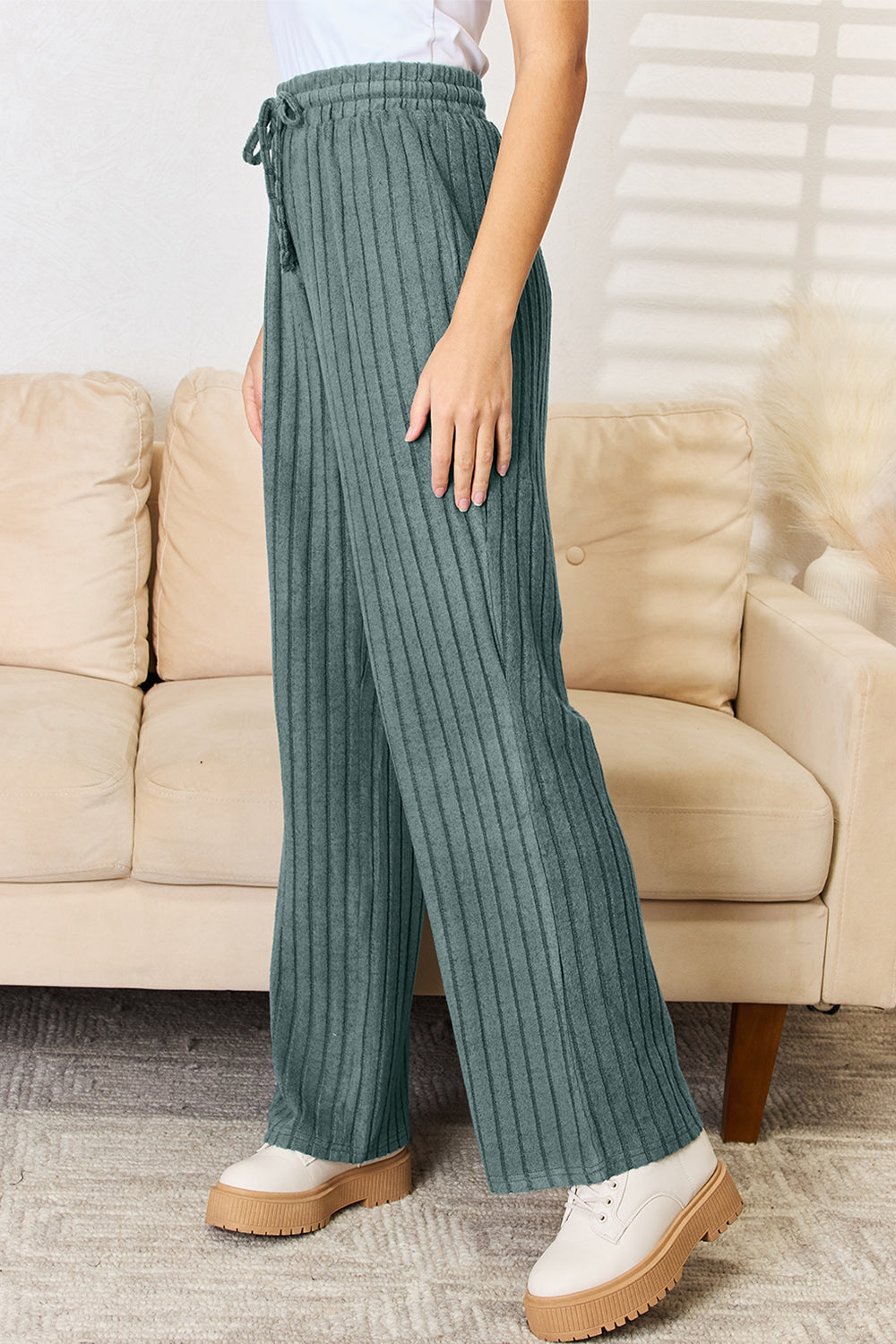 Basic Bae Full Size Ribbed Drawstring