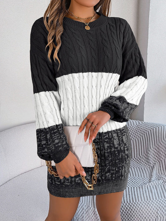 Cable-Knit Round Neck 