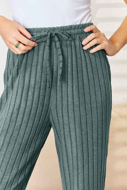 Basic Bae Full Size Ribbed Drawstring