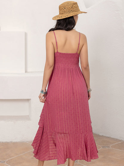 Cutout Tiered Sweetheart Neck