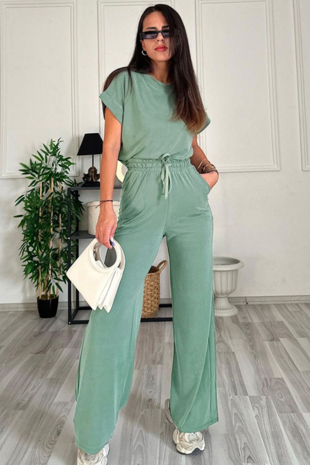 Round Neck Short Sleeve Top 