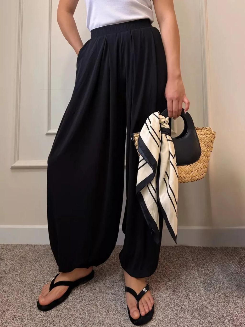 High-Waisted Wide-Leg Trousers